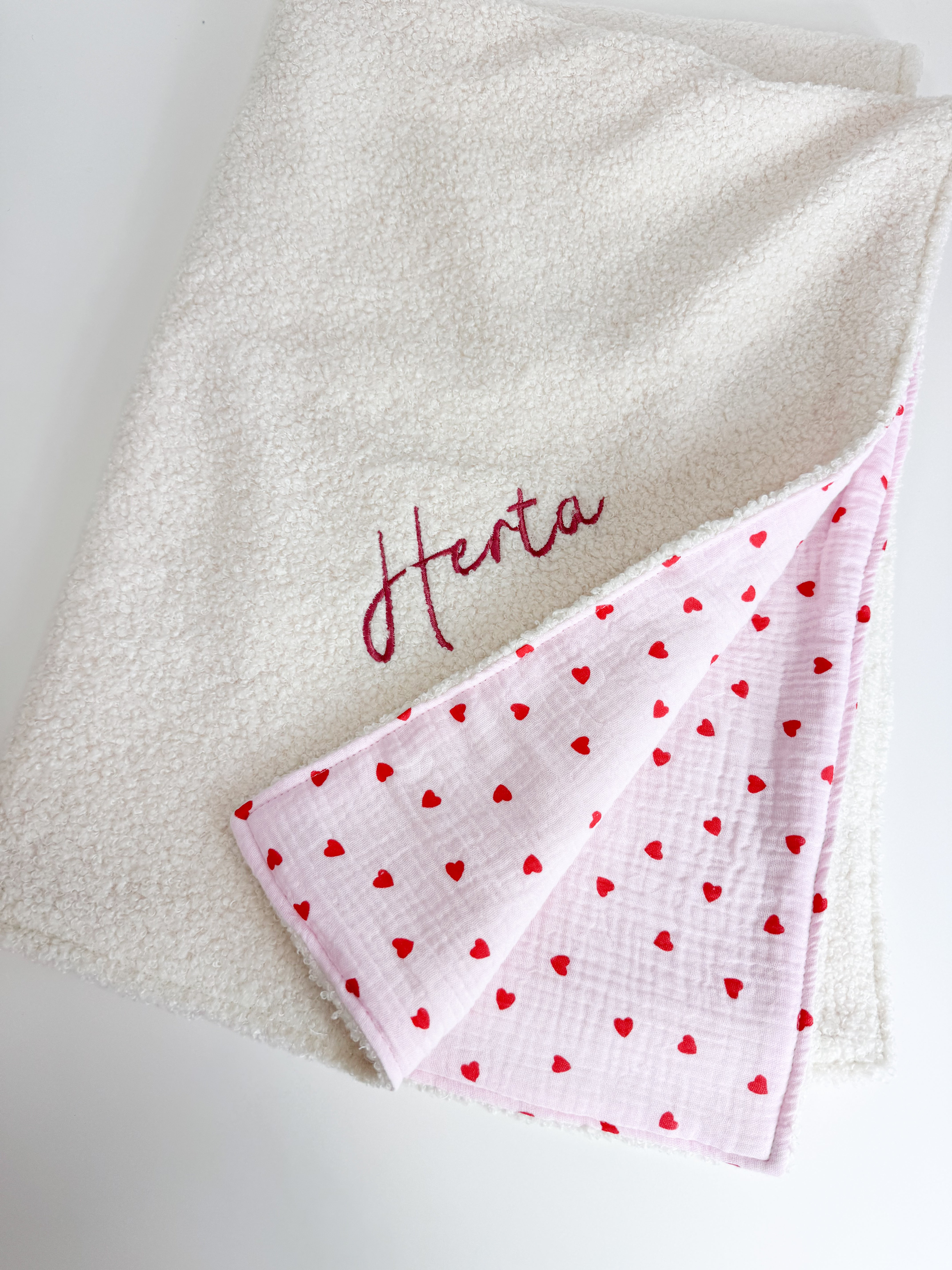 Baby blanket Pink hearts
