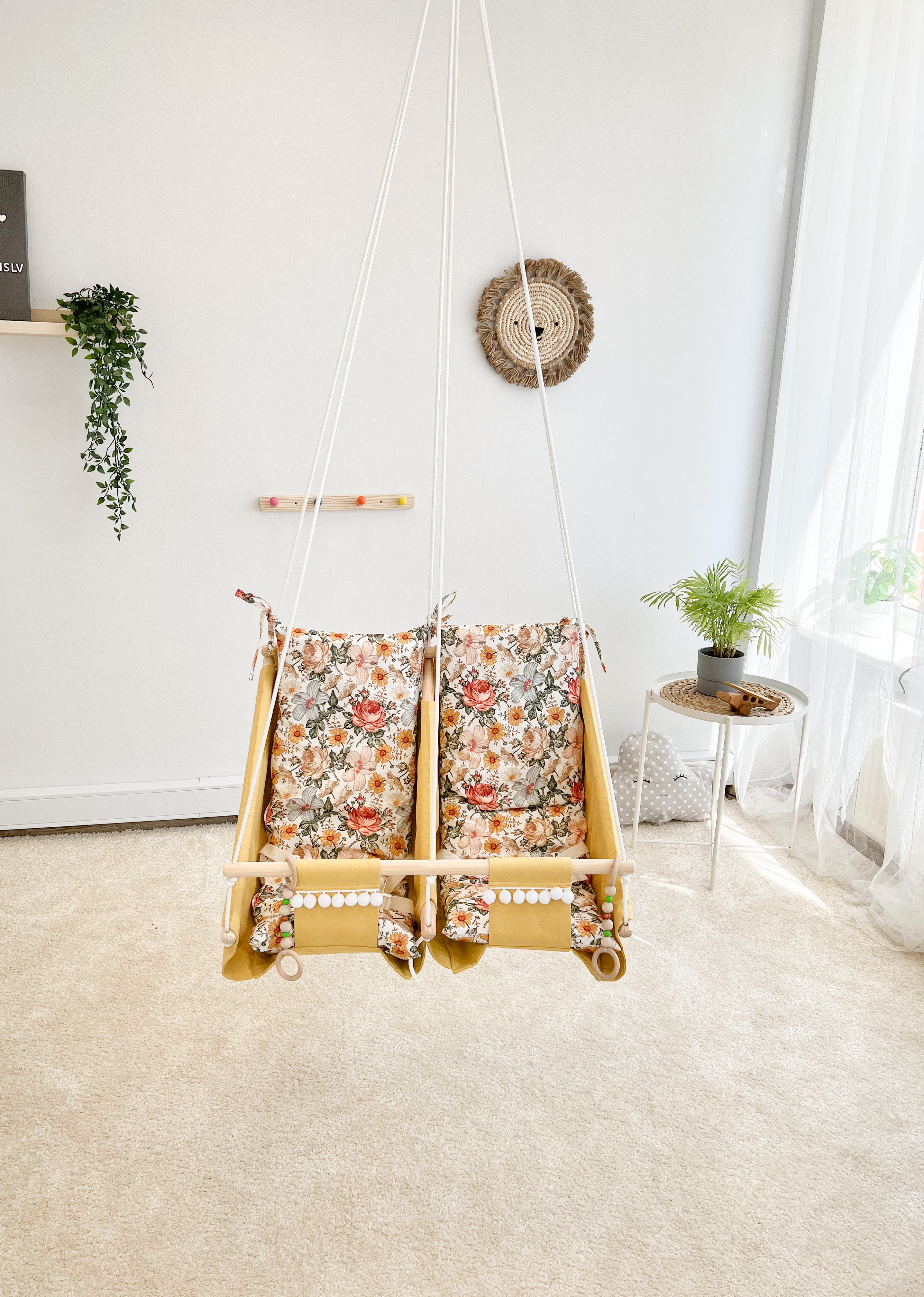 Twin hammock swing "Flowers"