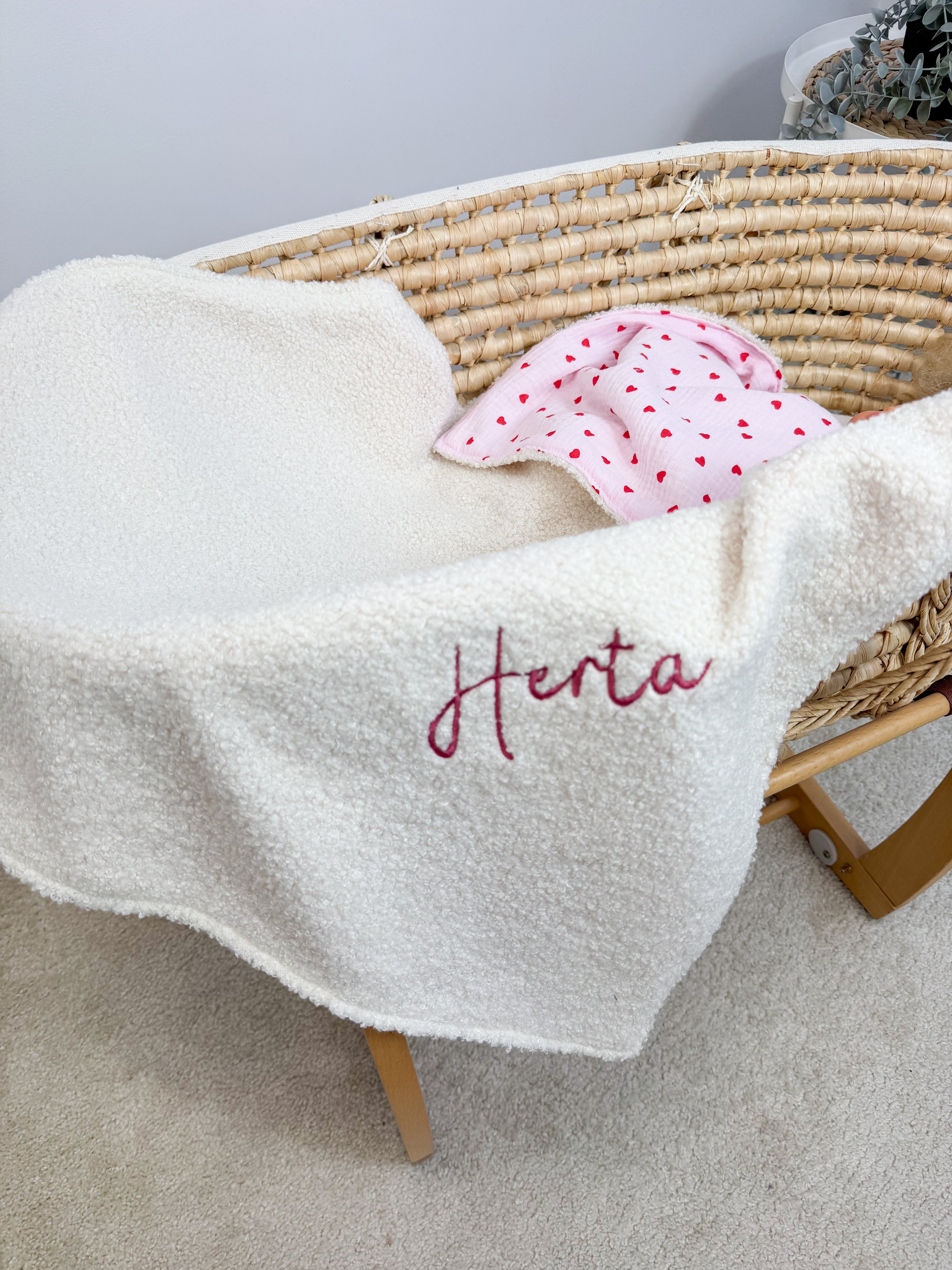 Baby blanket Pink hearts